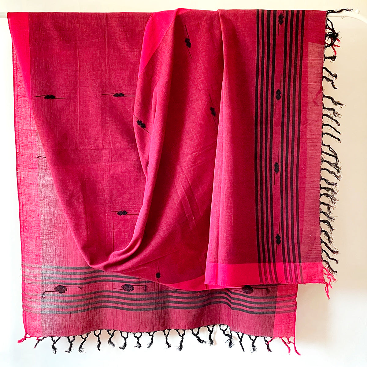 Rabha Women Weavers Handwoven Shawl - Fuchsia