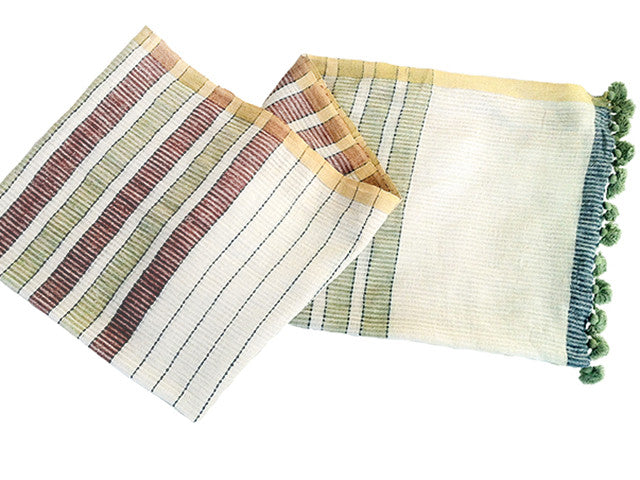 WomenWeave Handspun, Naturally Dyed Organic Cotton Shawl - WW534GM