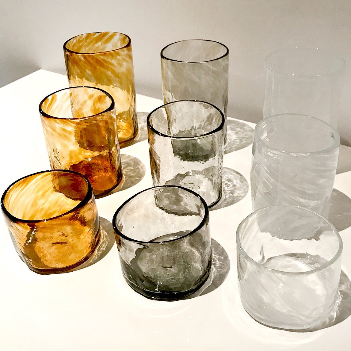 Xaquixe Handblown Glass - Small - Set of 6 in Autumn Colors