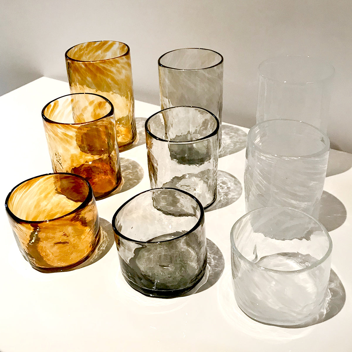 Xaquixe Handblown Glass - Large - Set of 6 in Autumn Colors