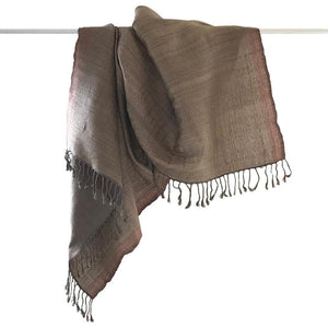 Avani Wild Silk Shawl in Frosted Slate Grey with Copper Border from Sprout Enterprise®