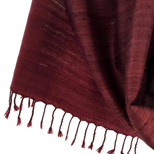 Avani Wild Silk & Wool Shawl in Maroon Red from Sprout Enterprise®