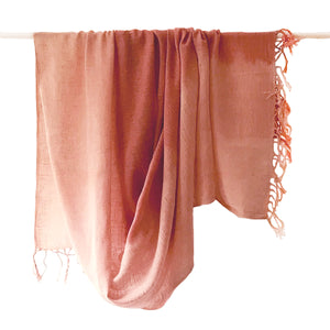 WomenWeave Organic Handspun Cotton Shawl - Color Block - Dusty Rose from Sprout Enterprise®
