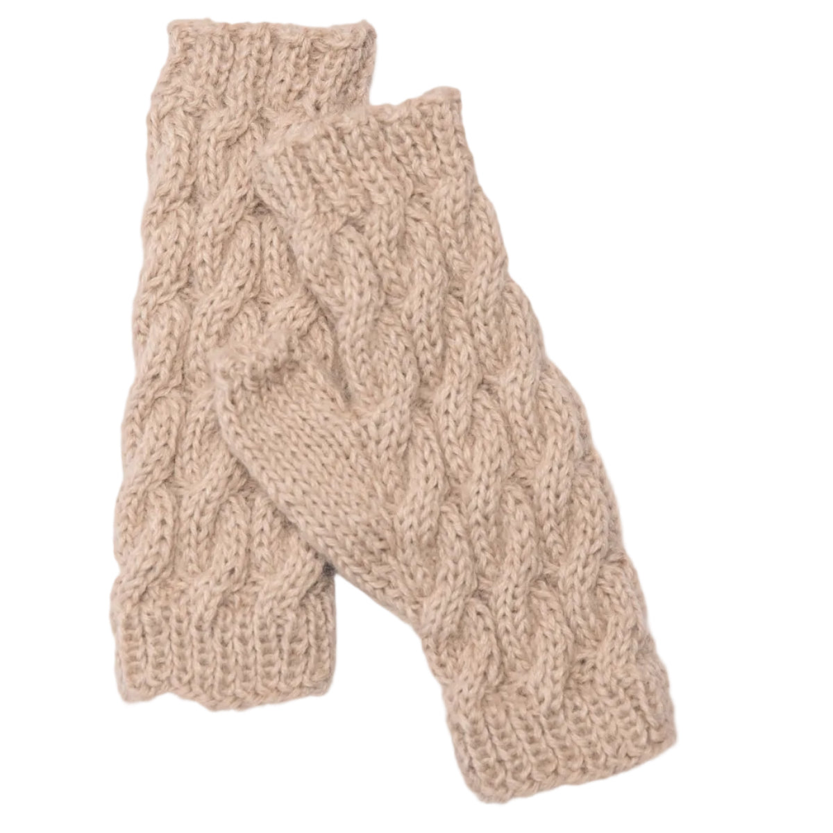 Wayra Cable Fingerless Mittens