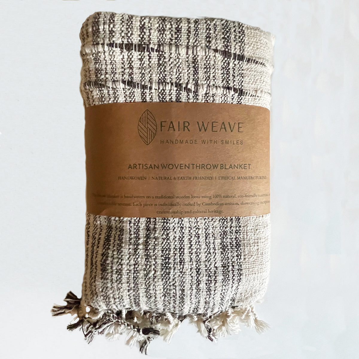 FAIR WEAVE Handwoven Cotton Throw - Prum