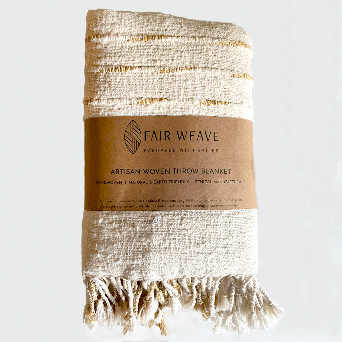 FAIR WEAVE Handwoven Cotton Throw - Prum