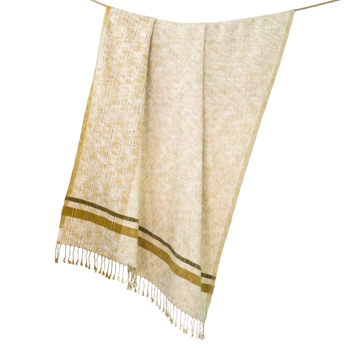 FAIR WEAVE Handwoven Cotton Throw - Kabas in Blue or Ochre