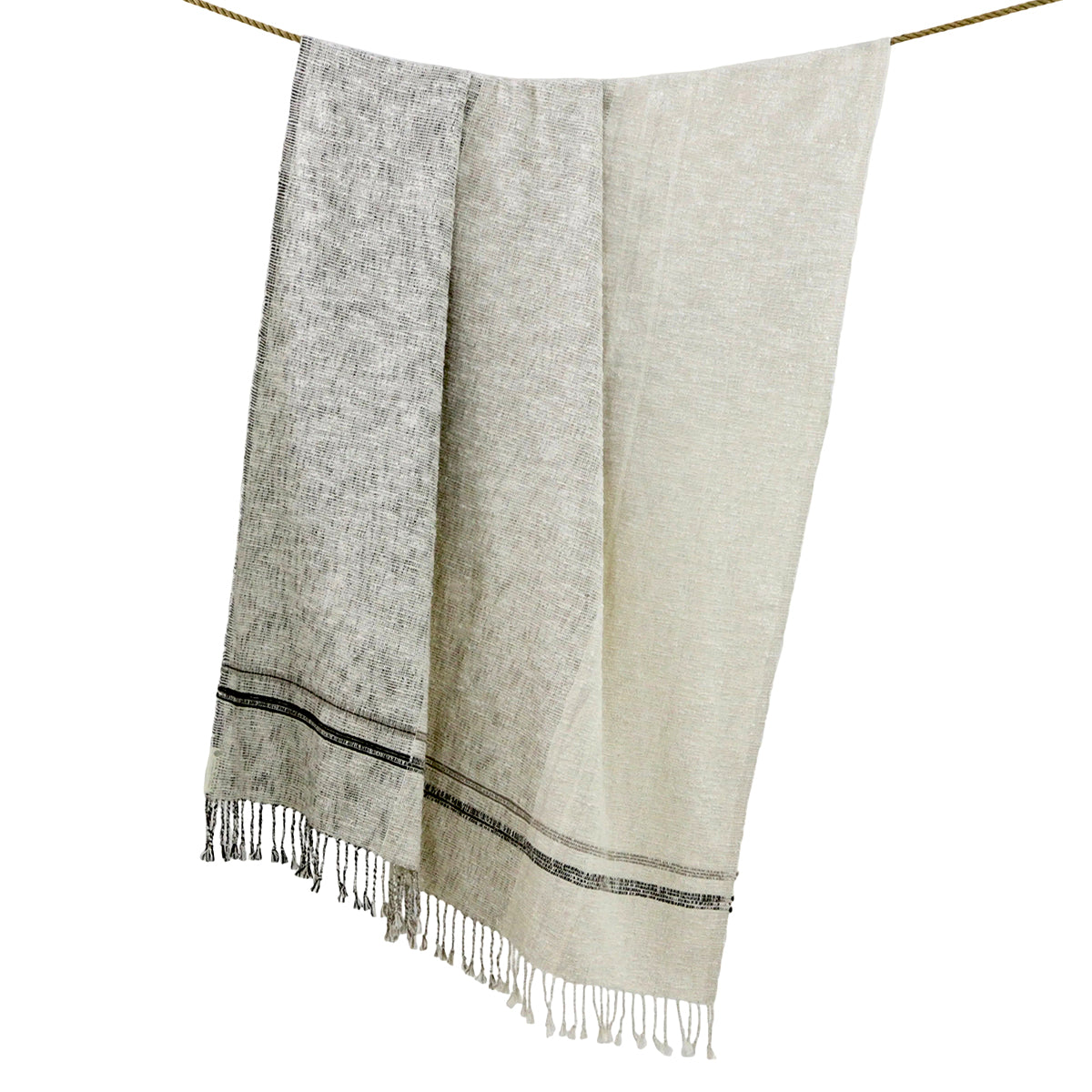 FAIR WEAVE Handwoven Cotton Throw - Prek in Espresso or Ochre