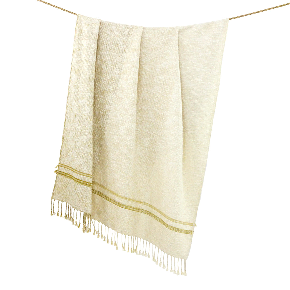 FAIR WEAVE Handwoven Cotton Throw - Prek in Espresso or Ochre