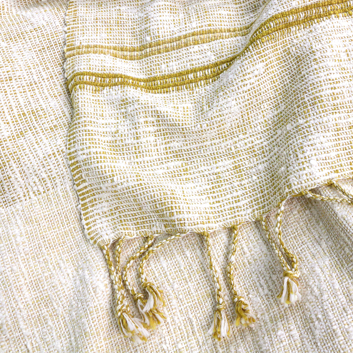 FAIR WEAVE Handwoven Cotton Throw - Prek in Espresso or Ochre