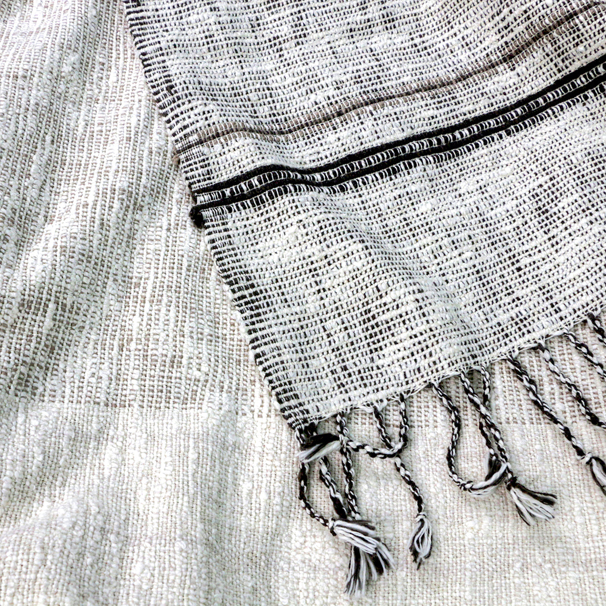 FAIR WEAVE Handwoven Cotton Throw - Prek in Espresso or Ochre