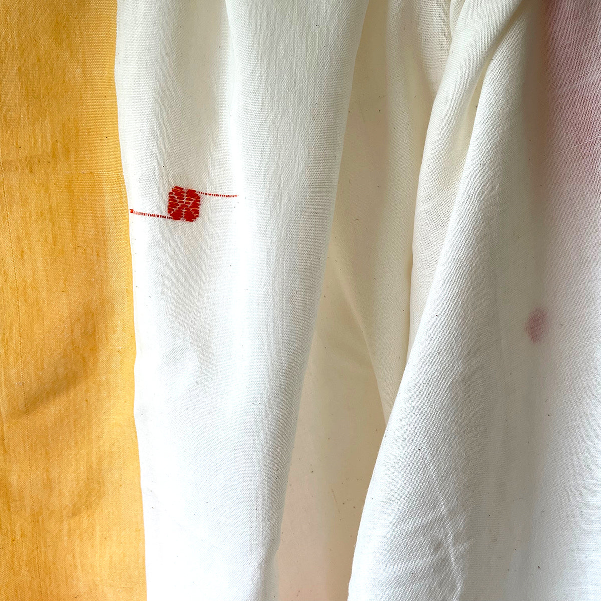 Rabha Women Weavers Handwoven Lunghi - Yellow, Orange &amp; White