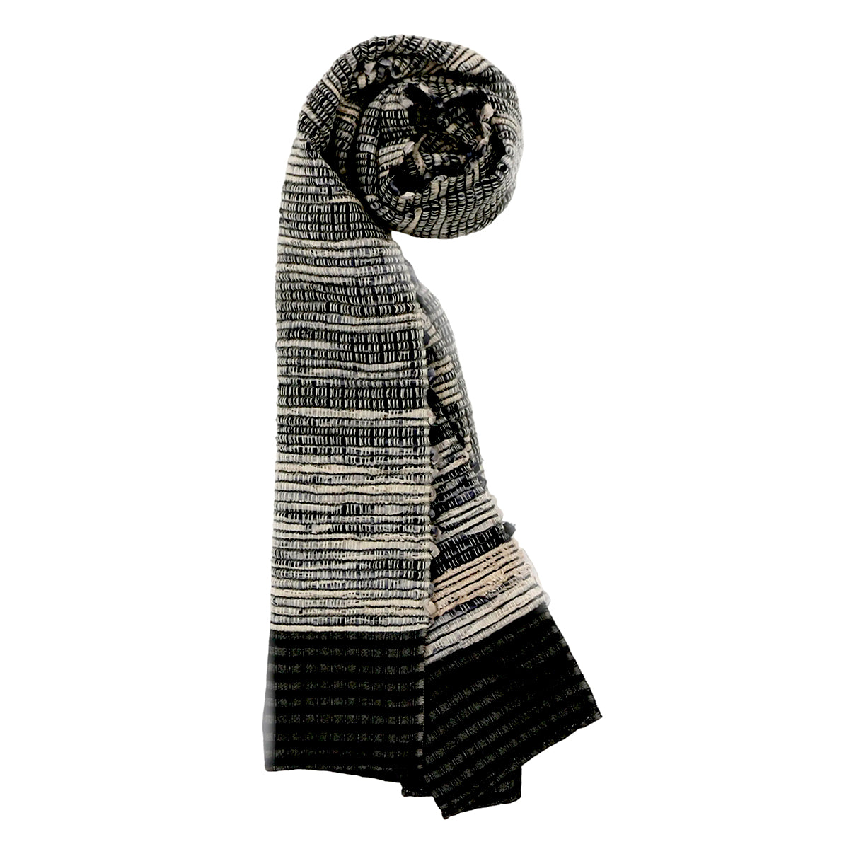 FAIR WEAVE Silk Blend Scarf - Som Som Dark Grey