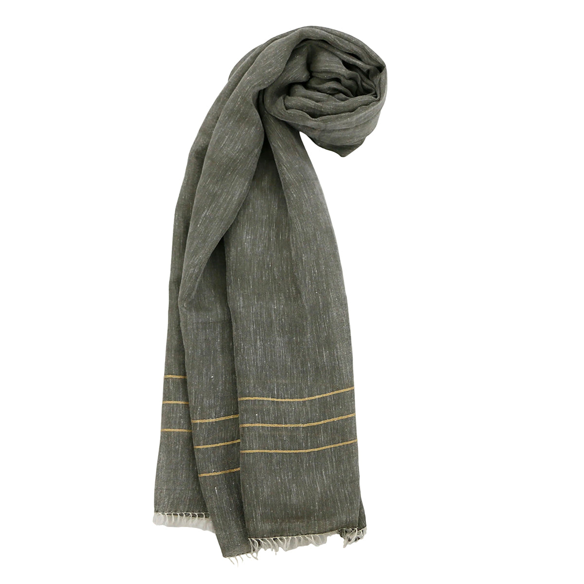 FAIR WEAVE Silk Blend Scarf - Tonle Moss Grey