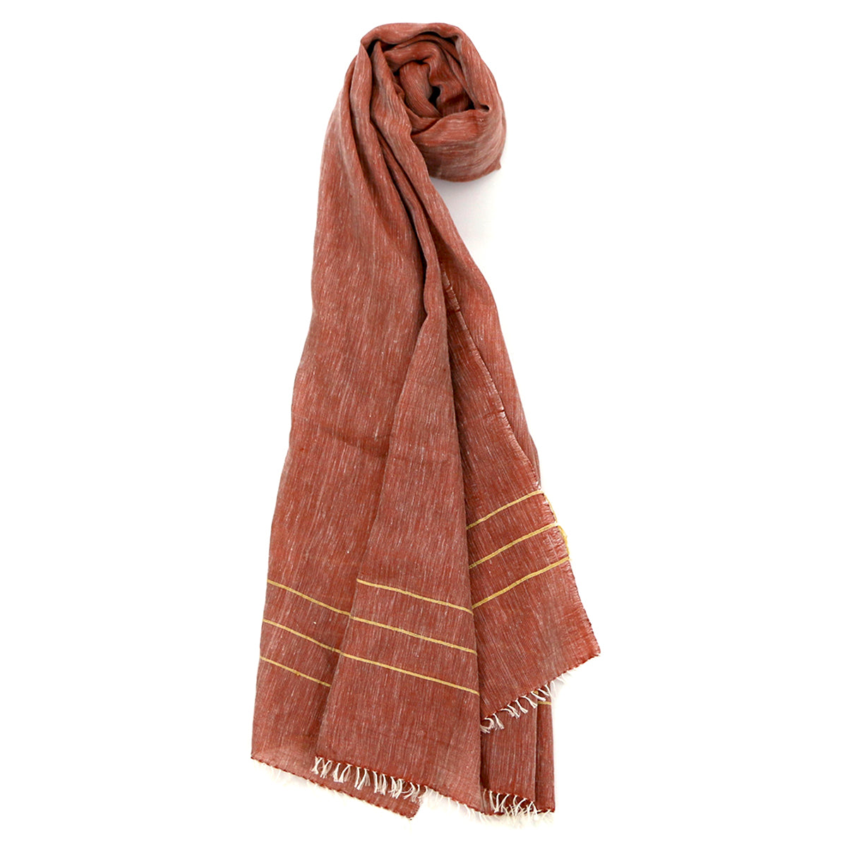 FAIR WEAVE Silk Blend Scarf - Tonle Red Clay Scarf