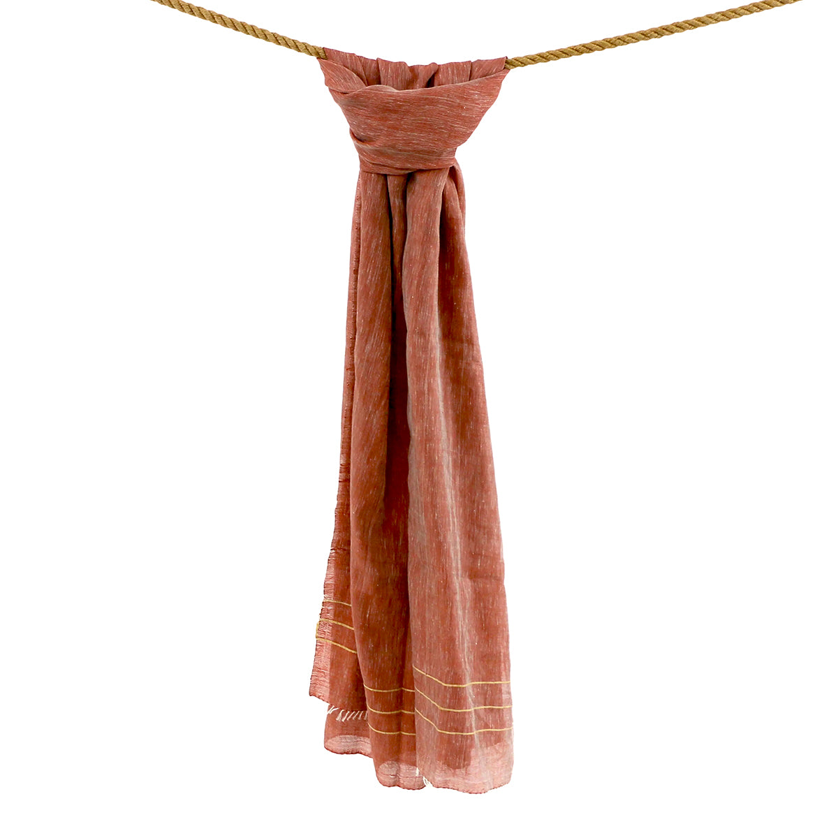 FAIR WEAVE Silk Blend Scarf - Tonle Red Clay Scarf