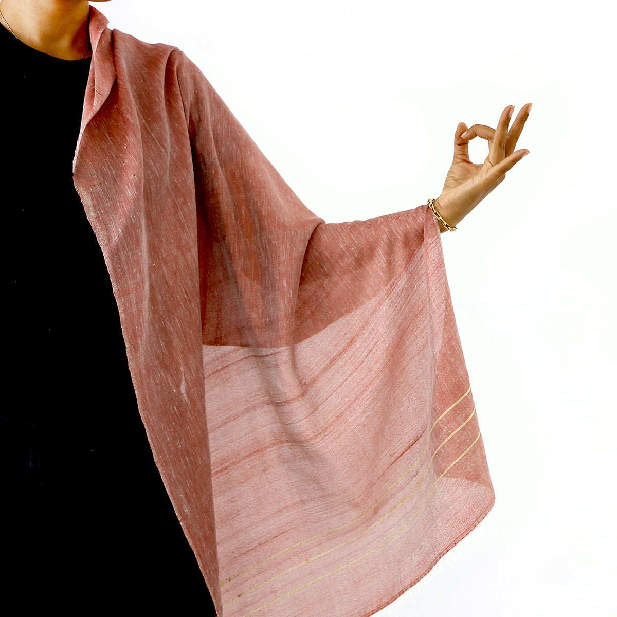 FAIR WEAVE Silk Blend Scarf - Tonle Red Clay Scarf