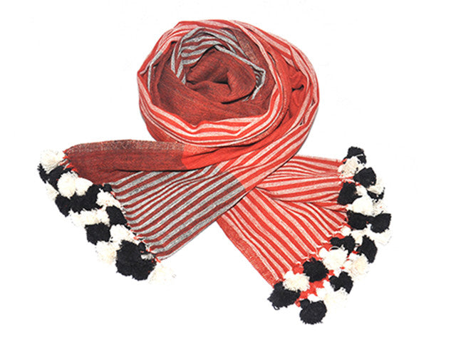 WomenWeave Handspun, Naturally Dyed Organic Cotton Shawl WW376GM