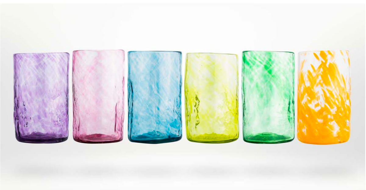 Xaquixe Handblown Glass - Large - Set of 6 in Assorted Colors or Clear