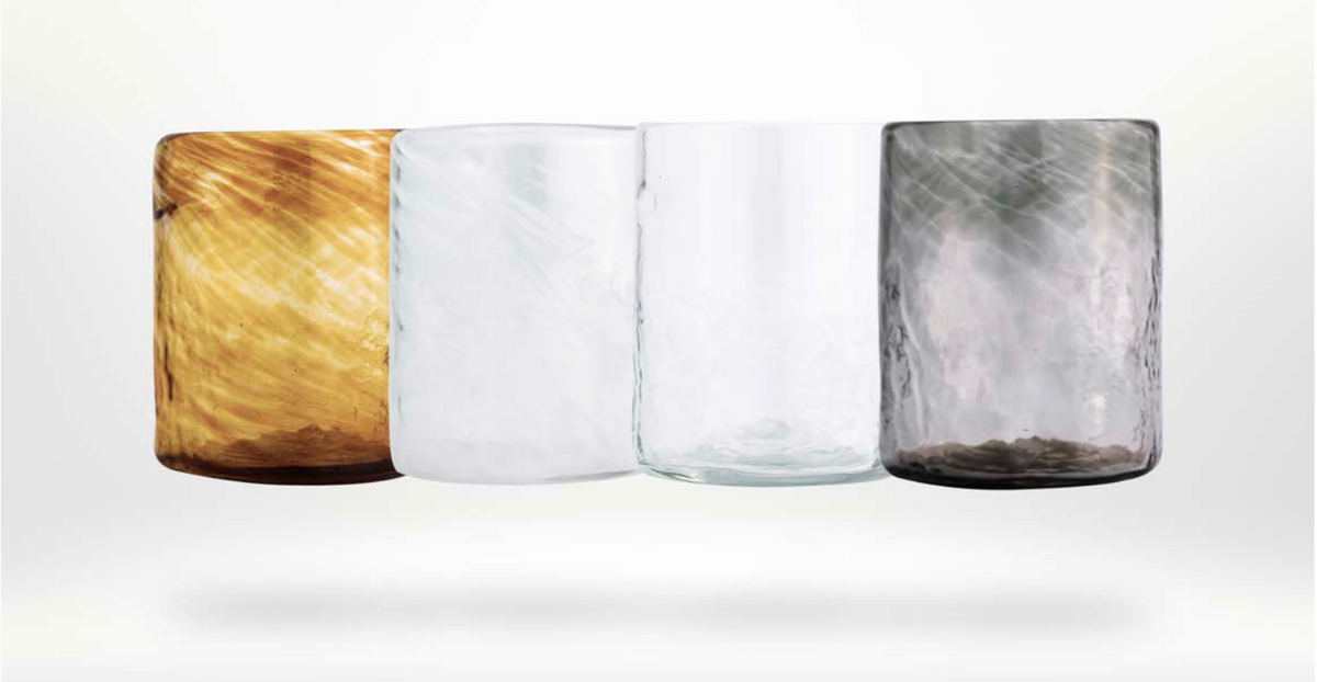 Xaquixe Handblown Glass - Medium - Set of 6 in Assorted Colors or Clear