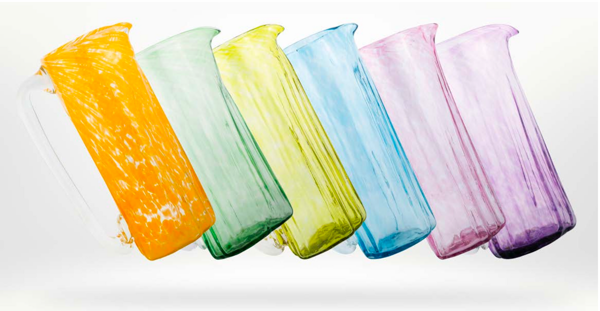 Xaquixe Handblown Glass - Large Pitcher in Assorted Colors or Clear