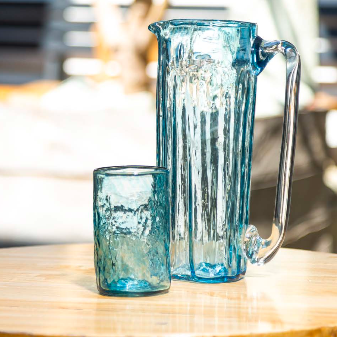 Xaquixe Handblown Glass - Large Pitcher in Assorted Colors or Clear