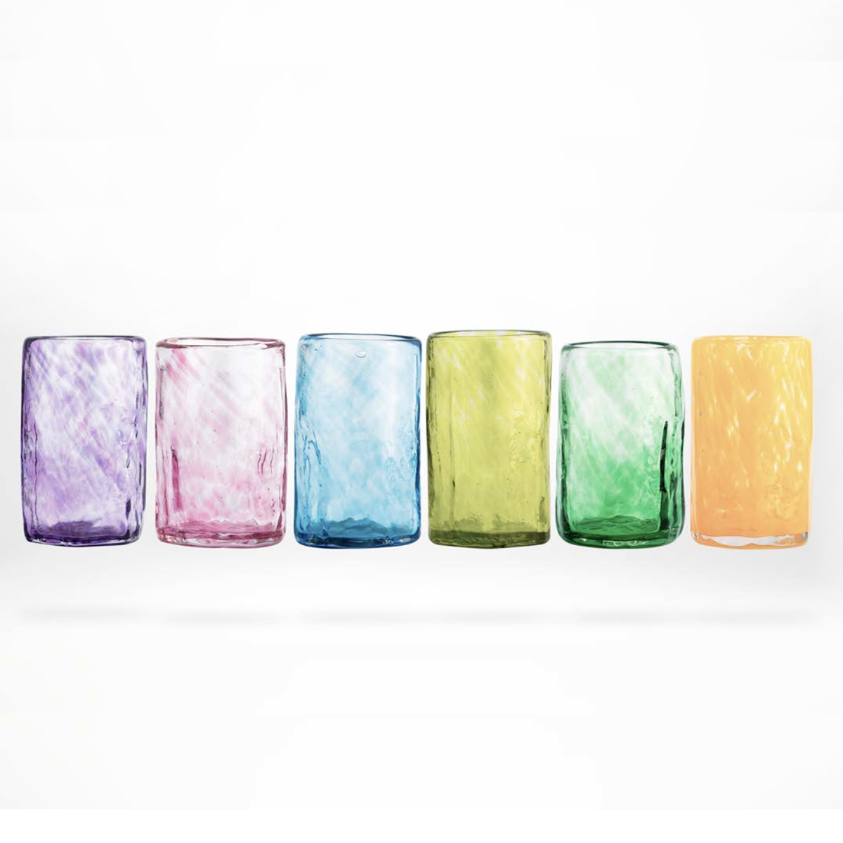 Xaquixe Handblown Glass - Shot Glass Wide - Set of 6 in Assorted Colors