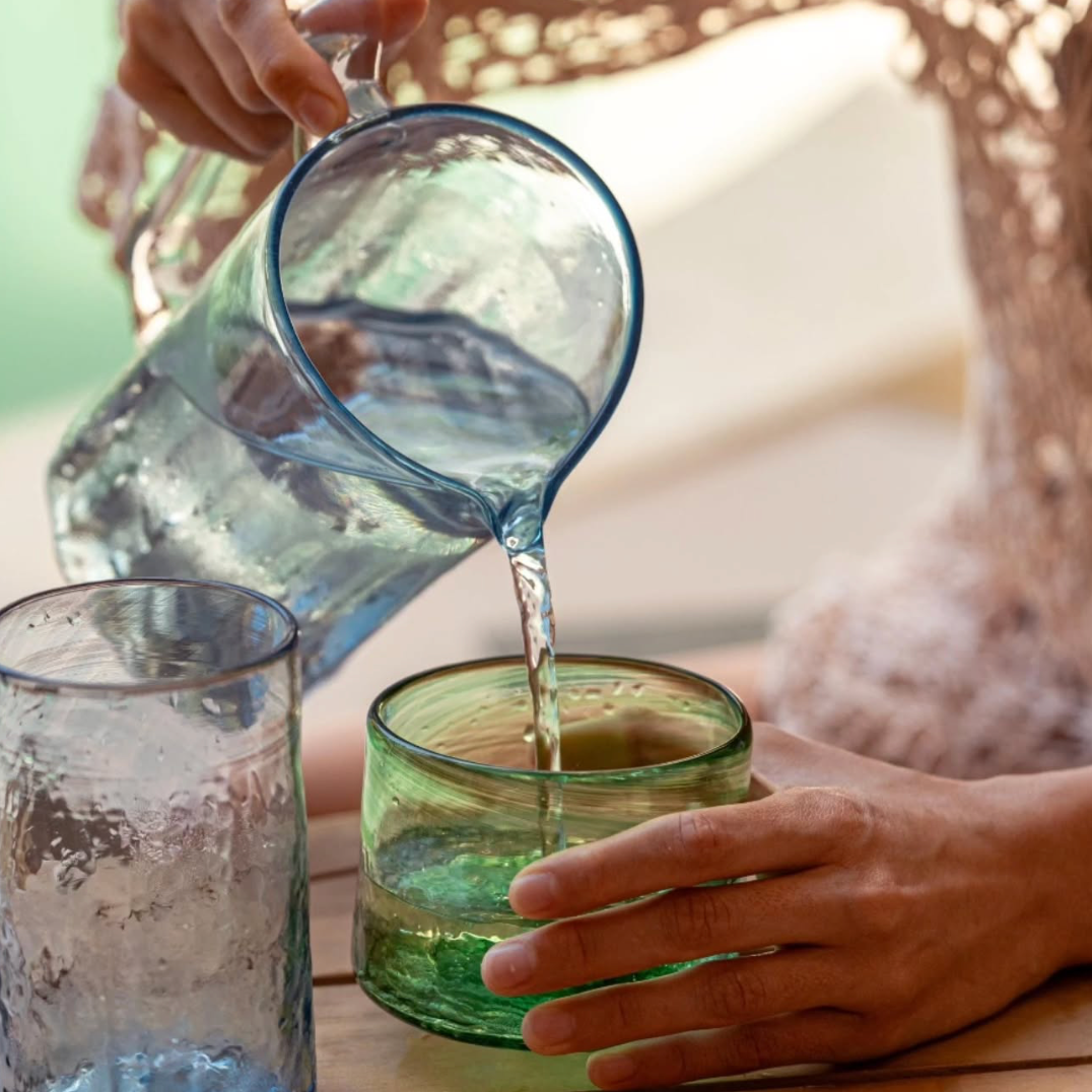 Xaquixe Handblown Glass - Small Pitcher in Clear