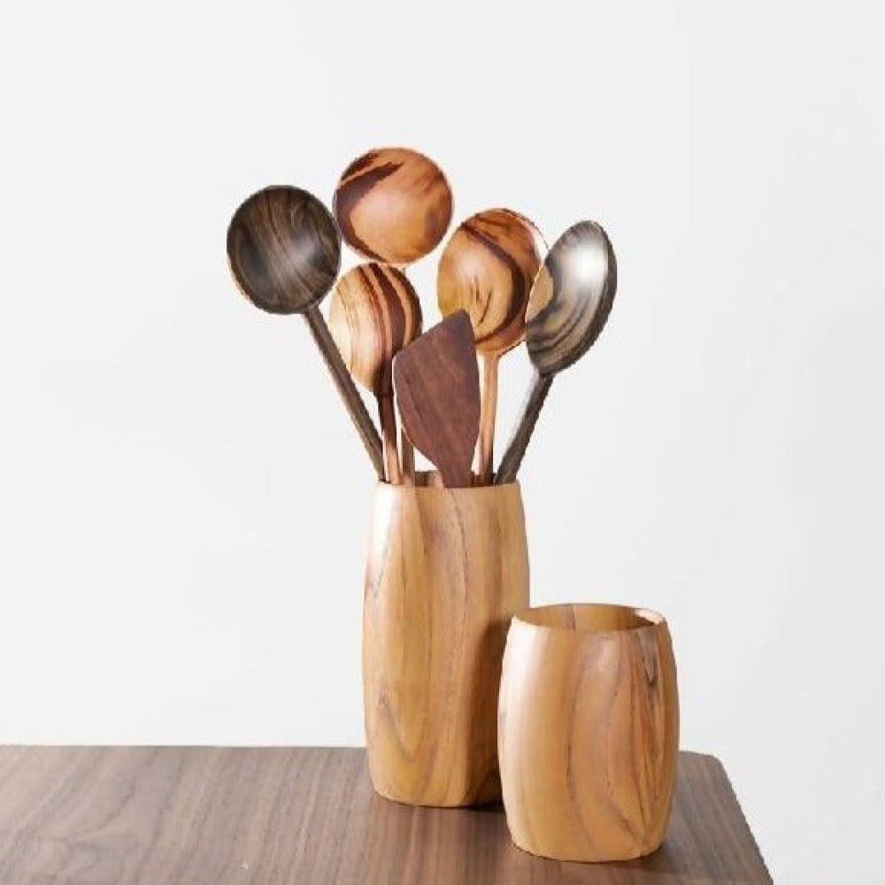 Itza Wood Teak Utensil Holder