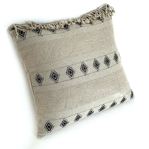 Wayil by Algodones Mayas Large Square Pillow - Mixed Green with Navy Motif from Sprout Enterprise®