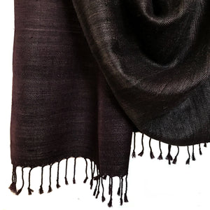 Avani Silk & Wool Large Shawl in Charcoal