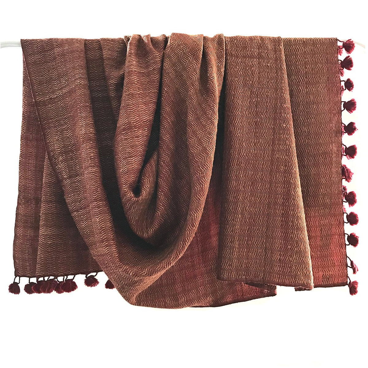 Avani Silk &amp; Wool Large Shawl in Maroon &amp; Gold