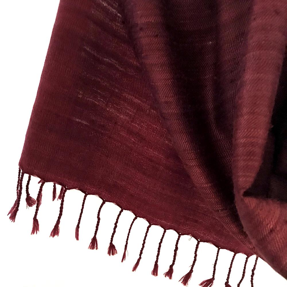 Avani Wild Silk &amp; Wool Shawl in Maroon Red from Sprout Enterprise®