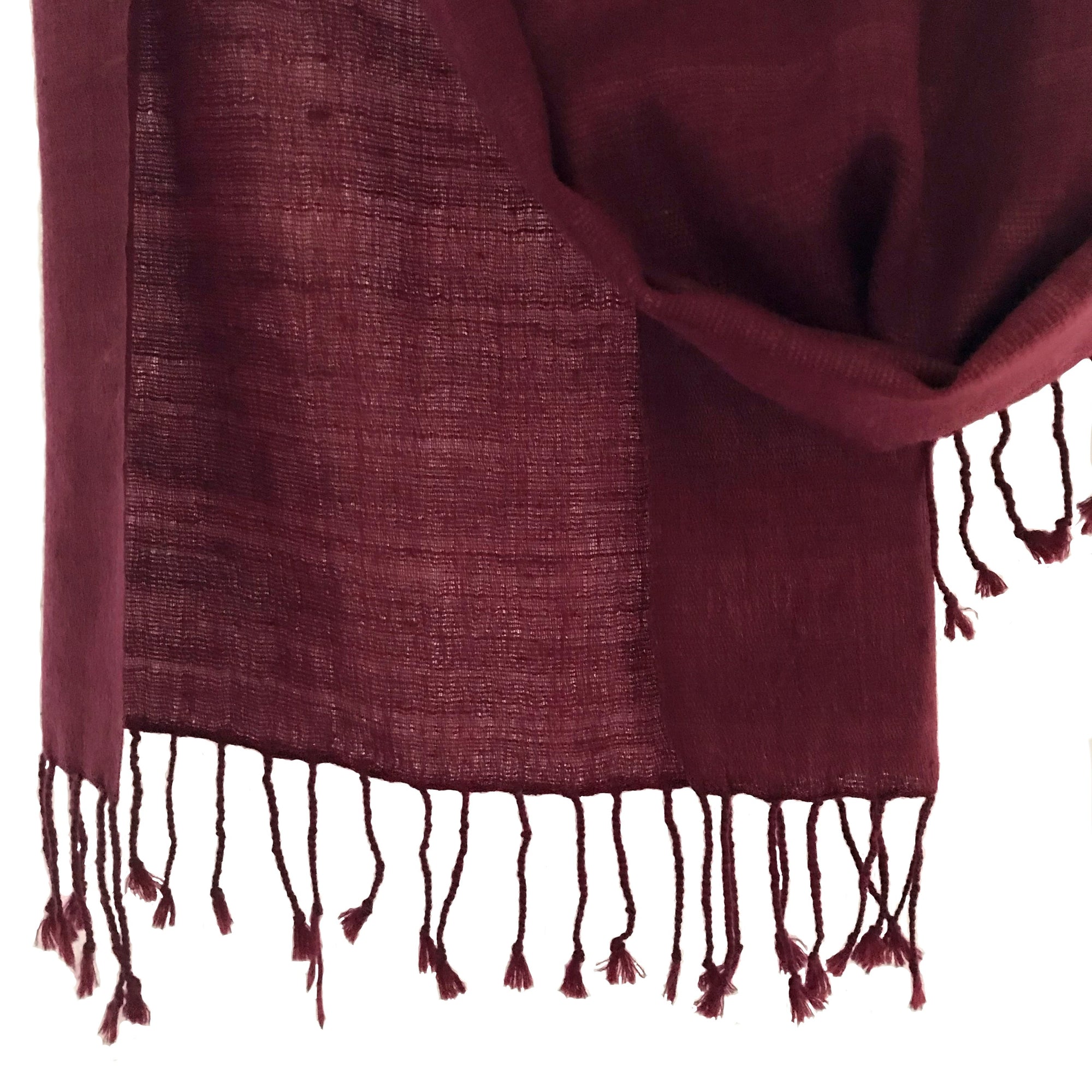 Avani Wild Silk & Wool Shawl in Maroon Red from Sprout Enterprise®