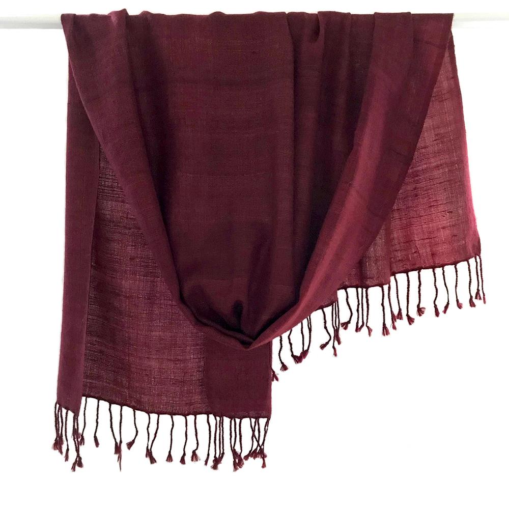 Avani Wild Silk &amp; Wool Shawl in Maroon Red from Sprout Enterprise®
