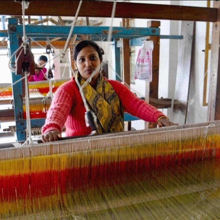 Avani Silk &amp; Wool Large Shawl in Maroon &amp; Gold