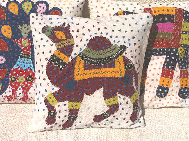 Barmer Appliqué Pillow Cover - Rajasthani Camel from Sprout Enterprise®