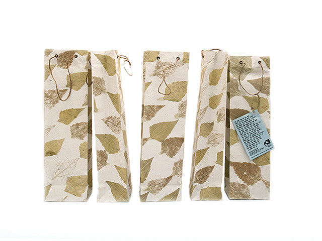 Elrhino Paper Gift Bags - Set of 5 with German Leaf Print from Sprout Enterprise®