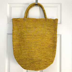 Razafindrabe Large Raffia Bucket Bag - Yellow from Sprout Enterprise®
