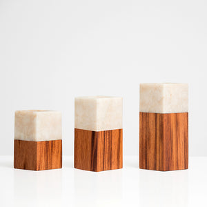Itza Wood Candle Holders - Set of 2 Small - VSC05 from Sprout Enterprise®
