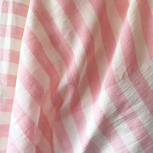 Kala Swaraj Mulmul Cotton Shawl - Pink Weft Stripes