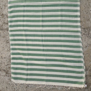 Kala Swaraj Mulmul Cotton Shawl - Green Weft Stripes from Sprout Enterprise®