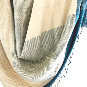 Eco Tasar Handwoven Silk Throw - Teal