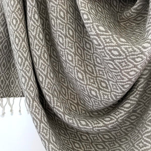 Eco Tasar Handwoven Cotton Throw - Taupe