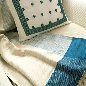 Eco Tasar Handwoven Silk Throw - Teal from Sprout Enterprise®