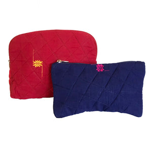 Rabha Women Weavers X Nomi Network - Cosmetic Case for a Cause - Red from Sprout Enterprise®