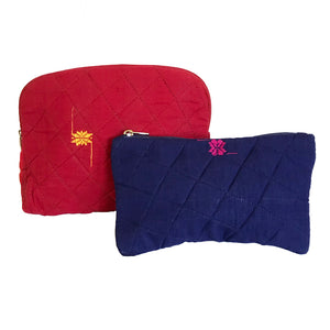 Rabha Women Weavers X Nomi Network - Cosmetic Case for a Cause - Blue from Sprout Enterprise®