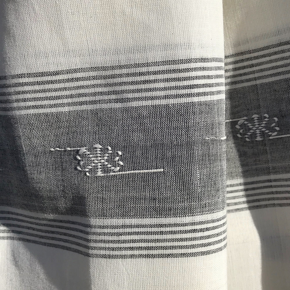 Rabha Women Weavers Handwoven Shawl - Black &amp; White from Sprout Enterprise®