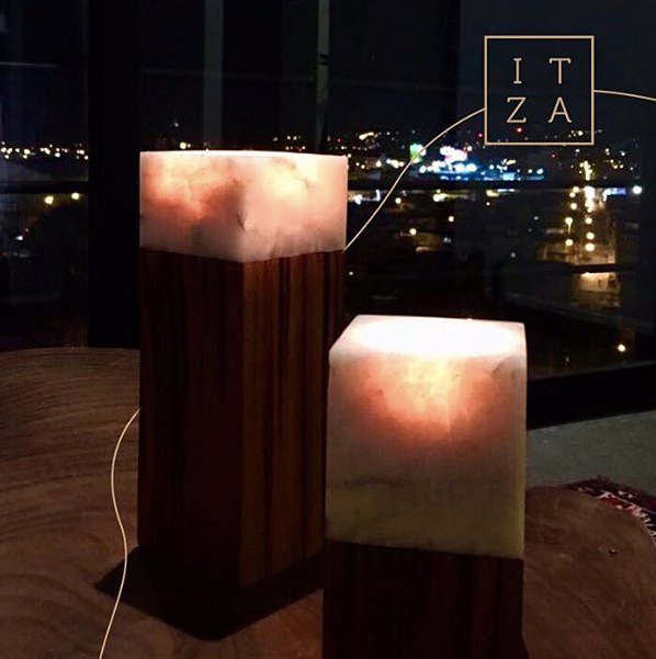 Itza Wood Pillar Candle Holder Vases - Thumbnail 2