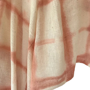 WomenWeave Organic Handspun Cotton Shawl - Dip Dye Checks - Dusty Rose from Sprout Enterprise®